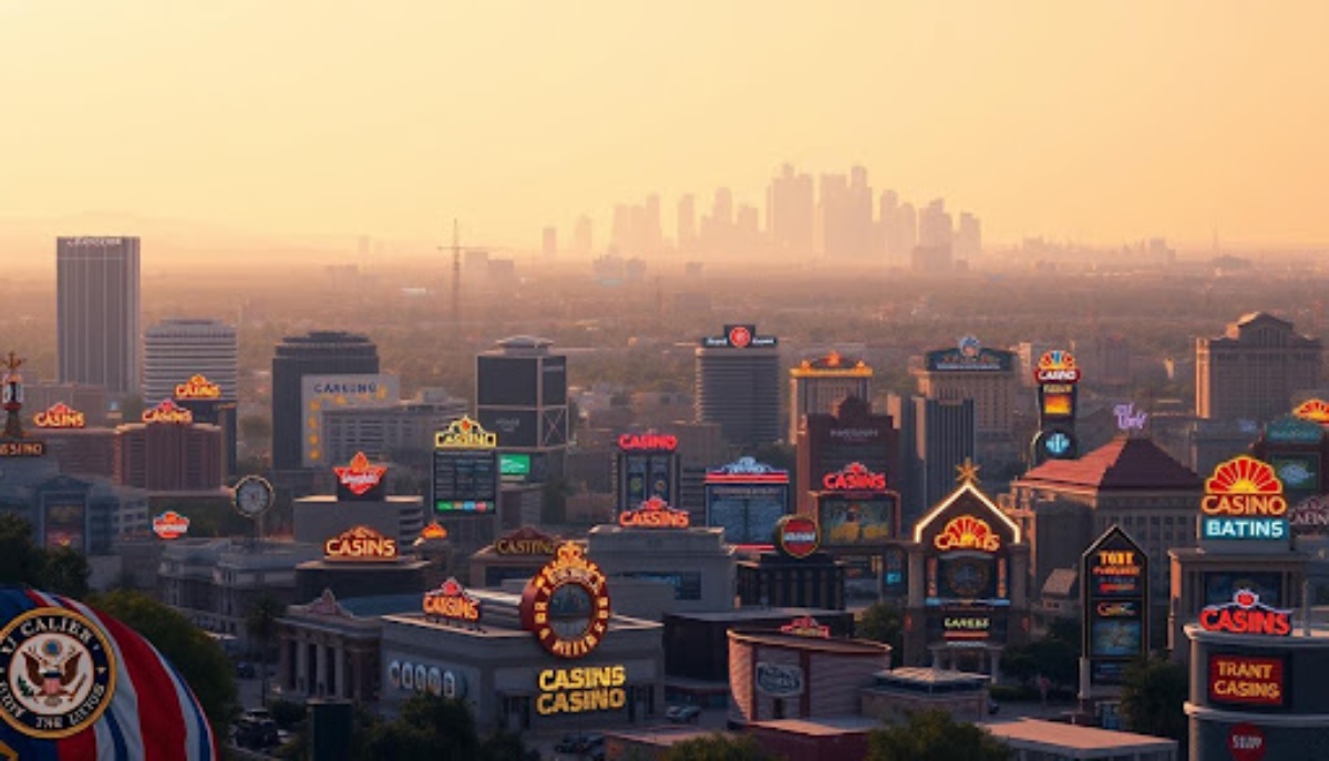 casinos with los angeles skyline in background