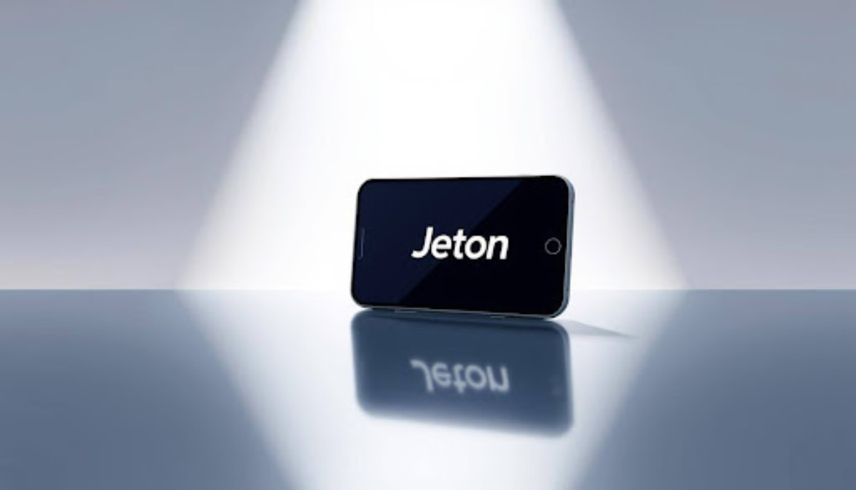 smartphone displaying the words "jeton"