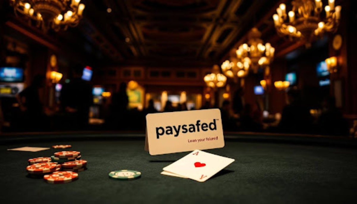 paysafecard on casino table next to cards and chips